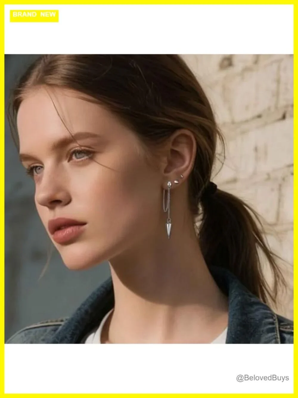 Stainless Steel Dangle Stud Earrings Set